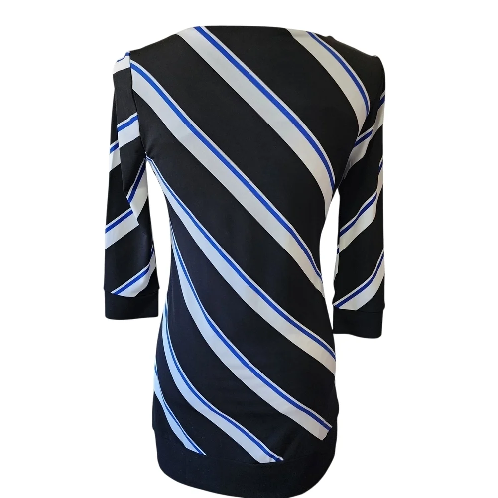 White House Black Market Stripe Keyhole Tunic Dress Blue Black – XXS - Picture 4 of 8